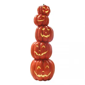 10' Stack of 5 Lit Jack-O-Lanterns