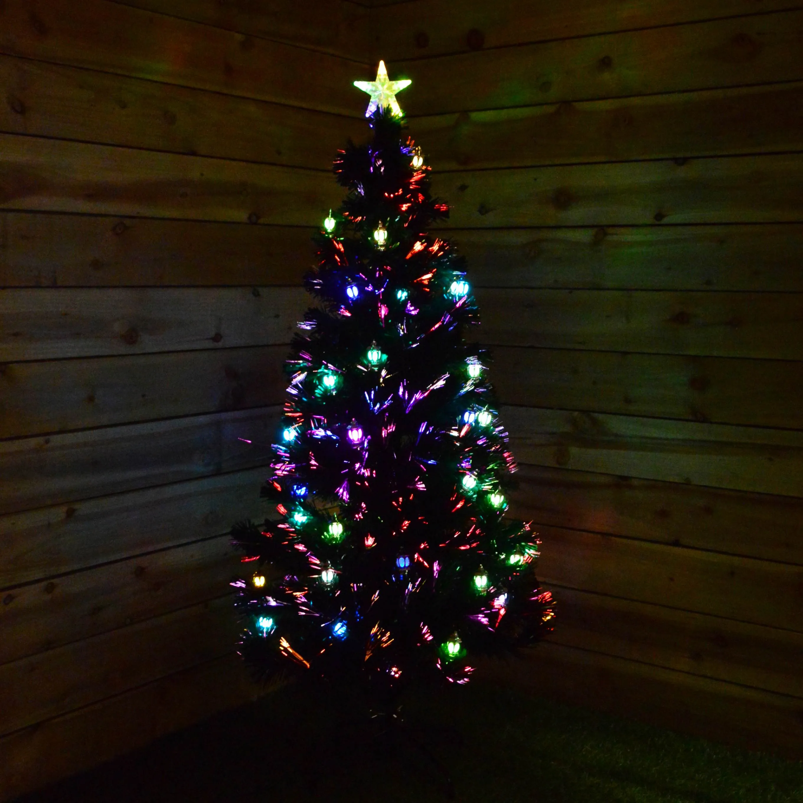 120cm 4ft Indoor Fibre Optic Victoriana Christmas Tree with Multi Coloured LEDs