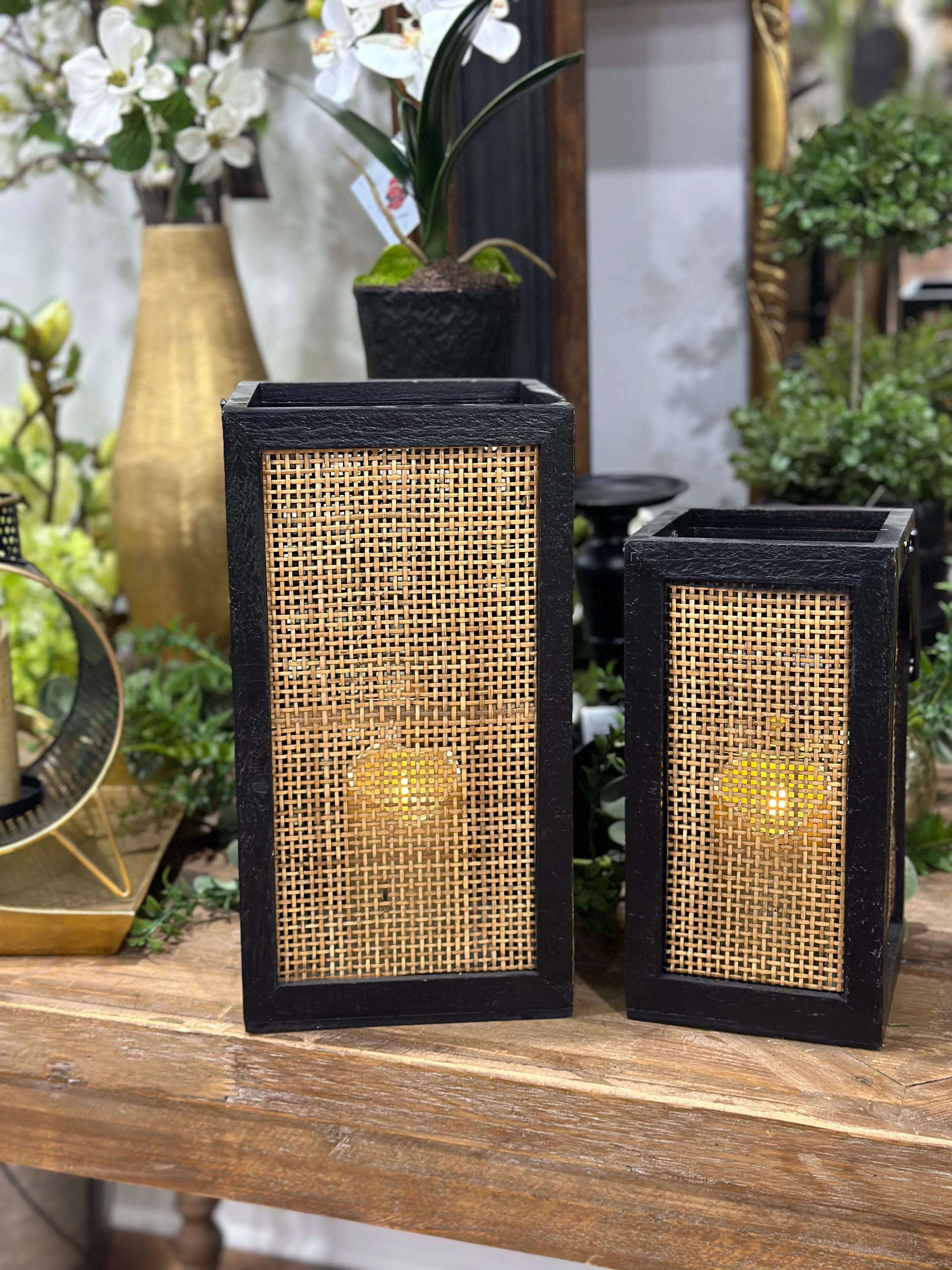 14" & 11" Mesh Lantern Set Of 2