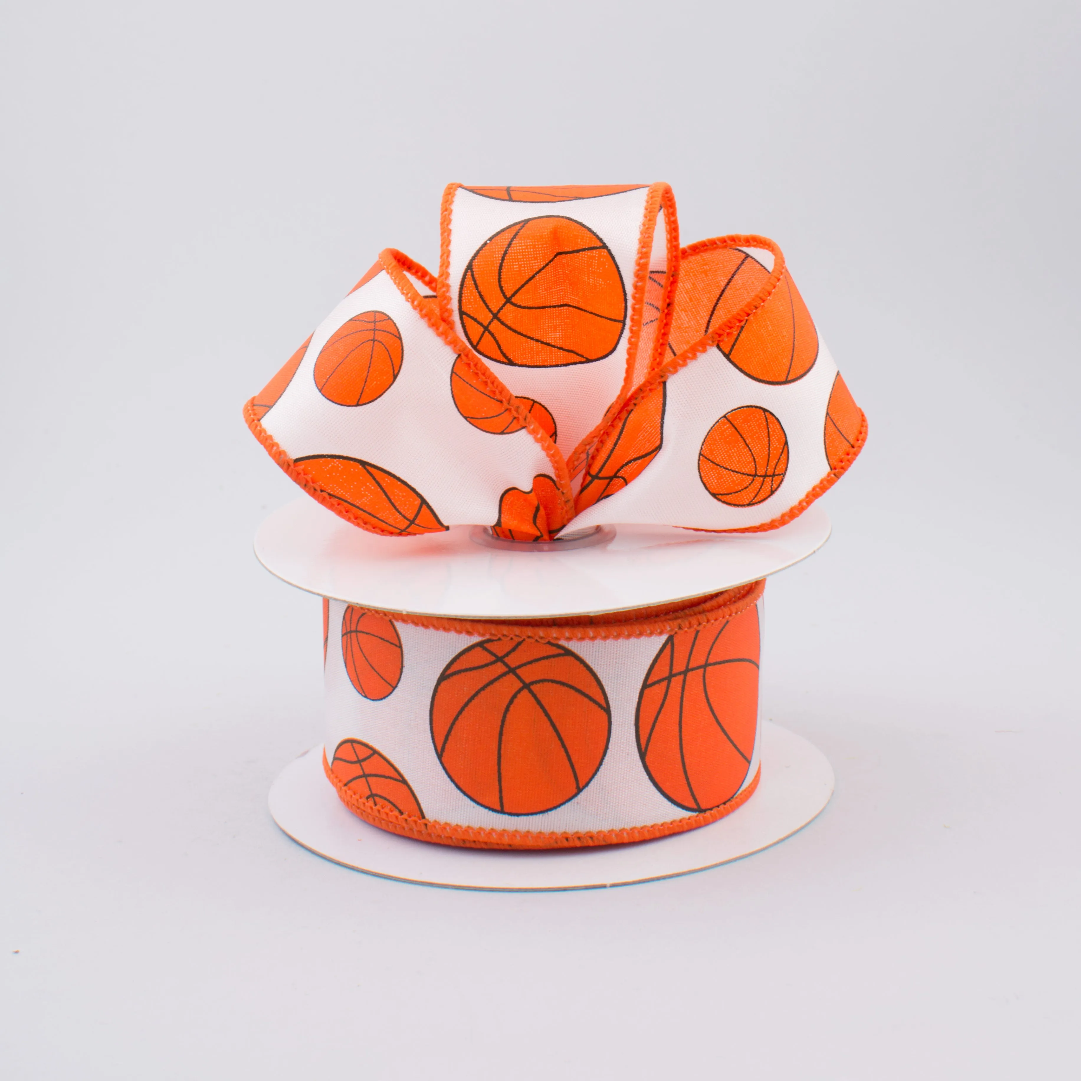 1.5" Basketball Ribbon: Orange & Black (10 Yards)