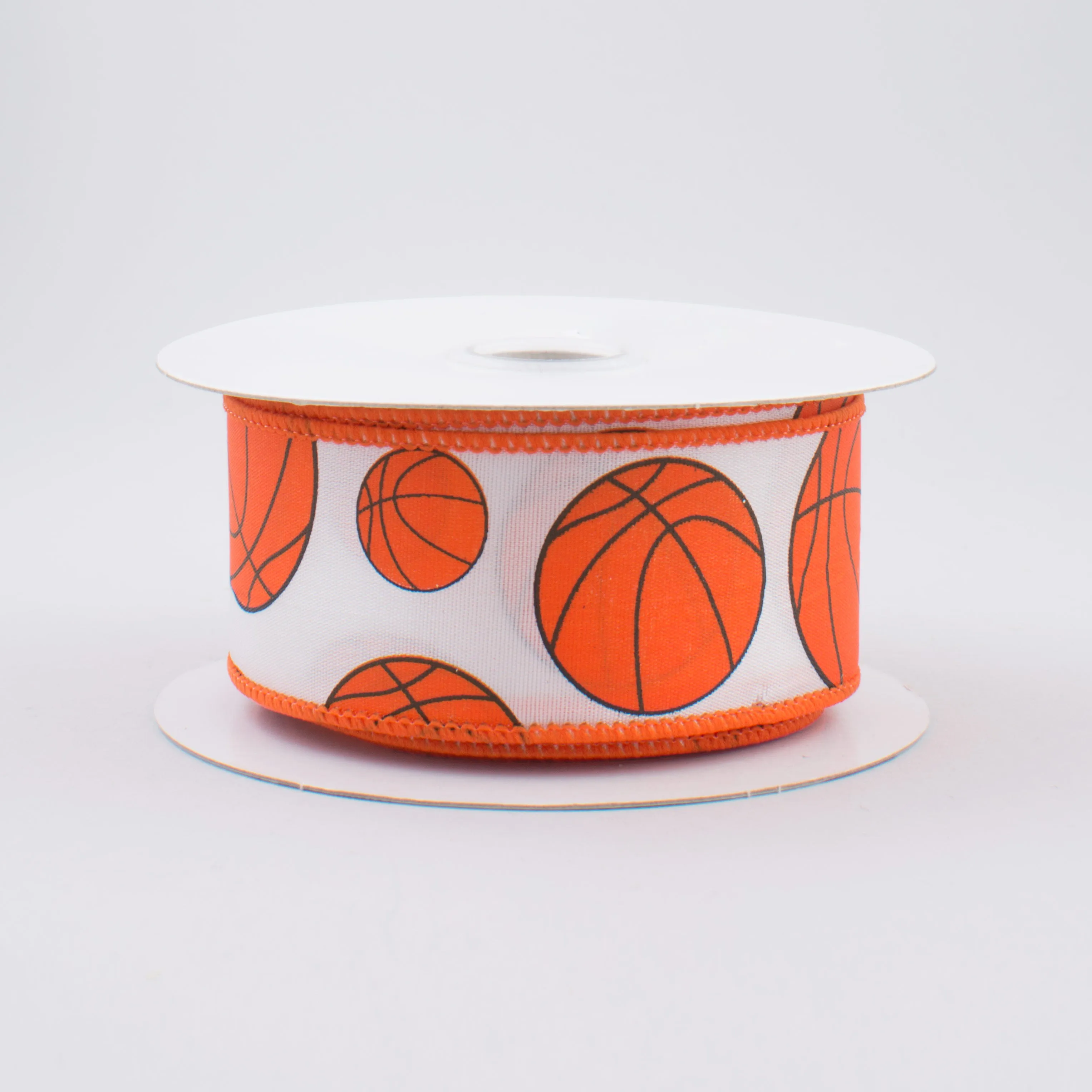 1.5" Basketball Ribbon: Orange & Black (10 Yards)