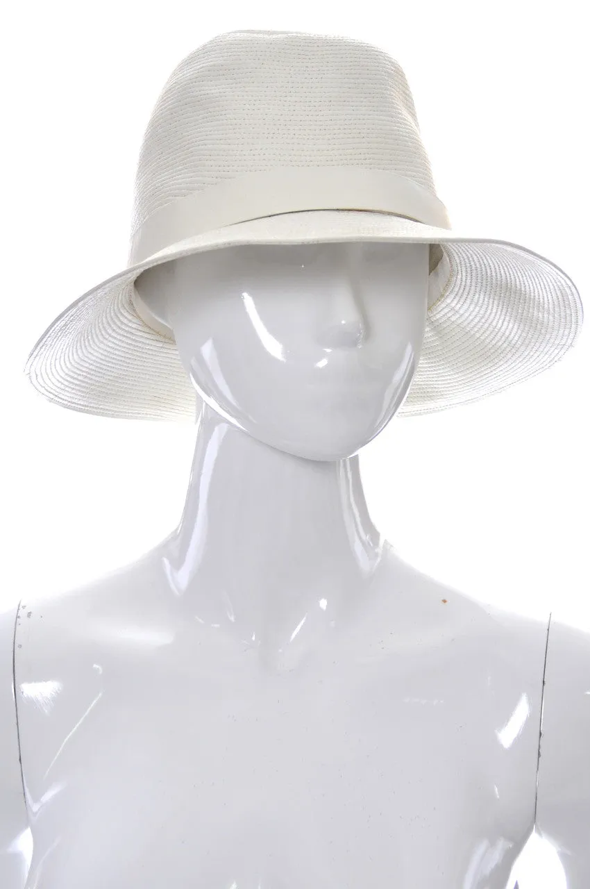 1960s Vintage Hat from Lord and Taylor Made in France White Leather