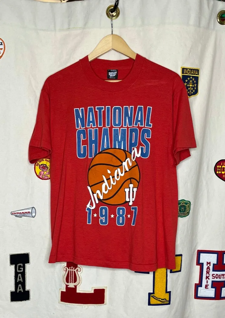 1987 Indiana University Basketball Champions T-Shirt: L