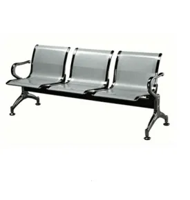 3 Seater Reception Metal  Bench-Grey