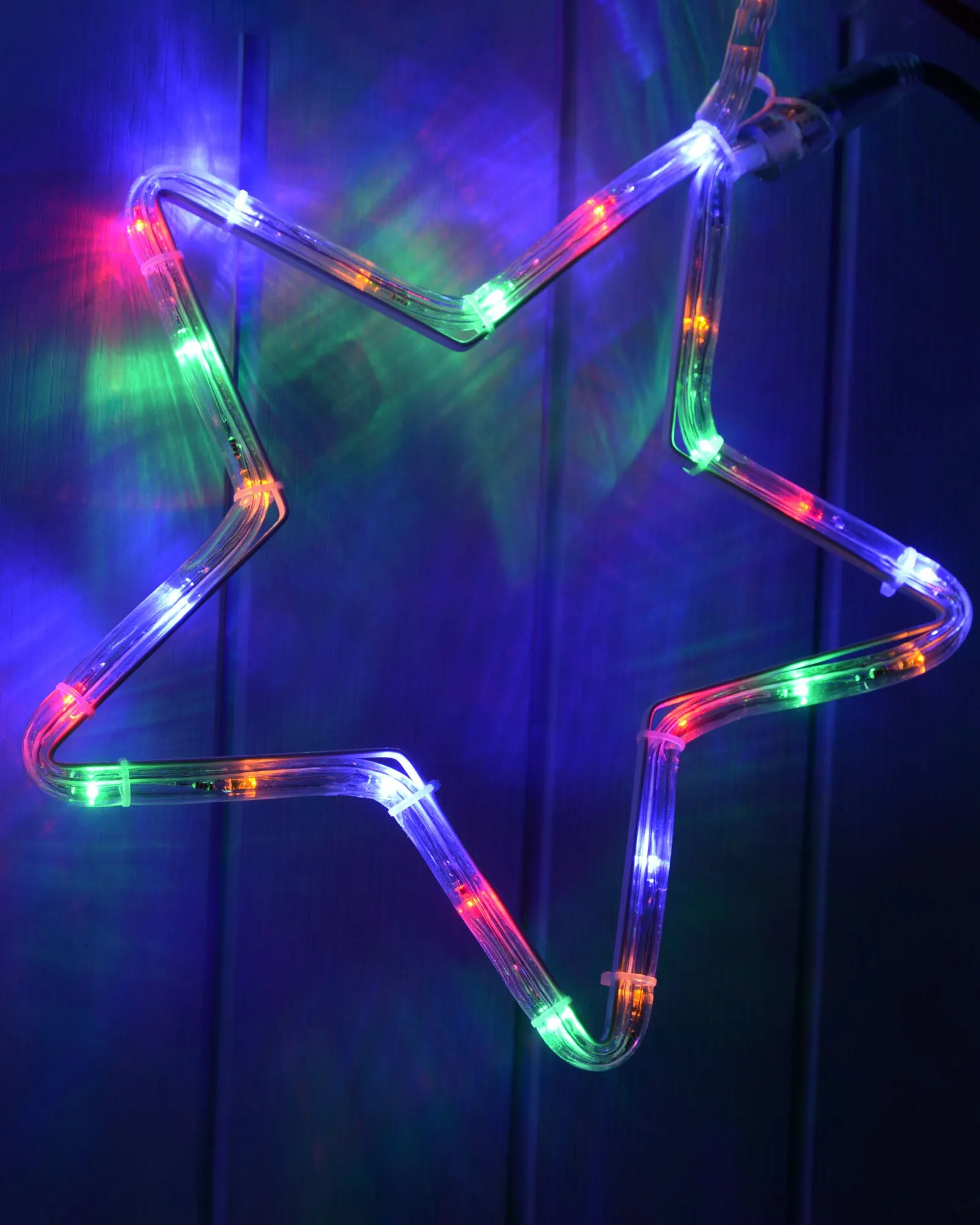 7-Star Motif Rope Light Silhouette, Multi-Colour, 300 cm