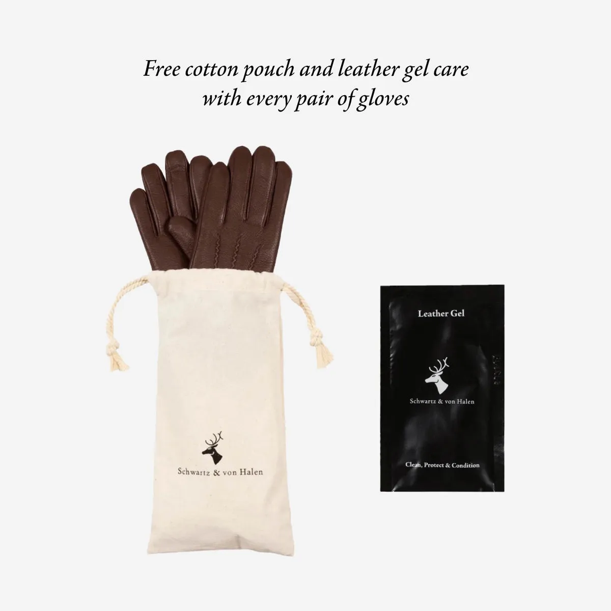 Alessandra (black) - goatskin leather gloves with lambswool lining & touchscreen feature