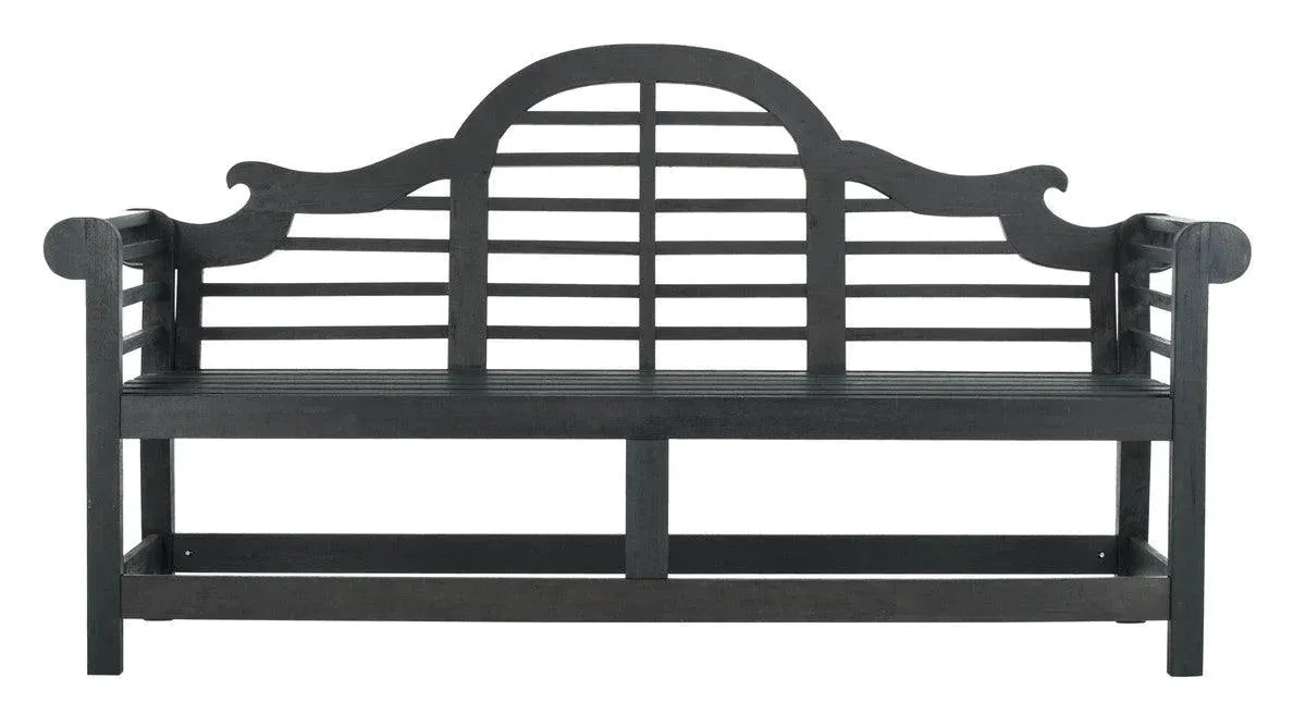 Arched Garden Bench in Dark Slate Grey Finish