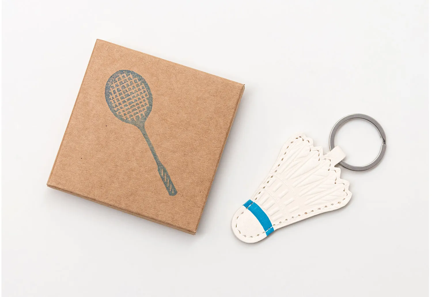 Badminton Shuttlecock Leather Keyring