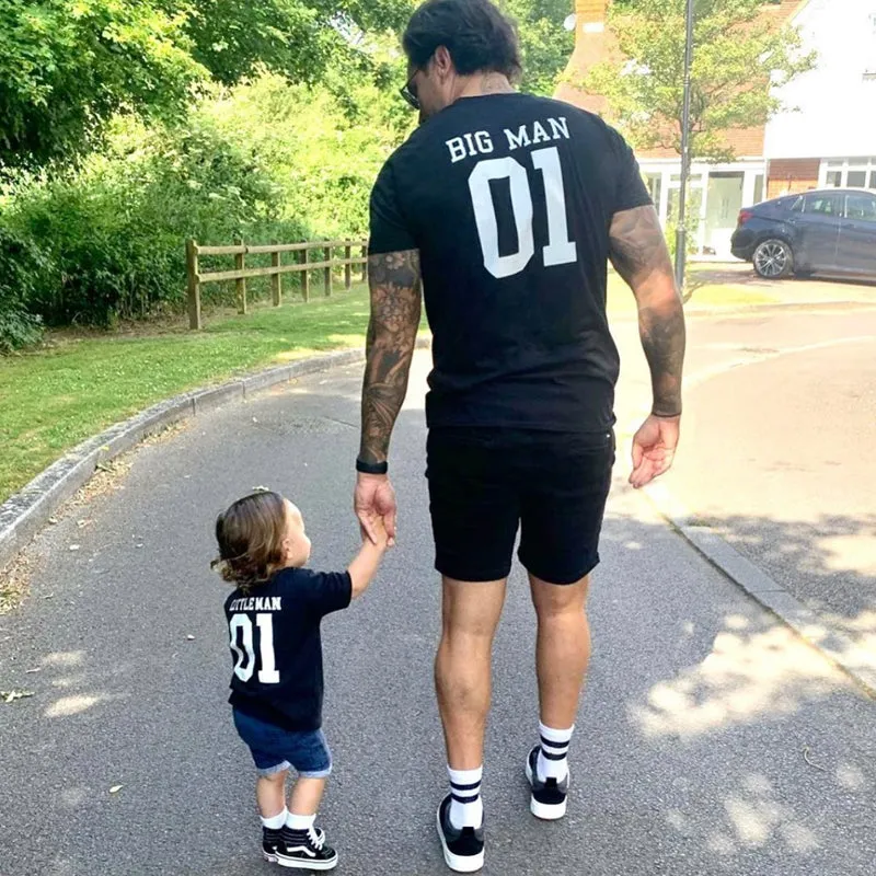 Big Man & Little Man Matching Black T-Shirts