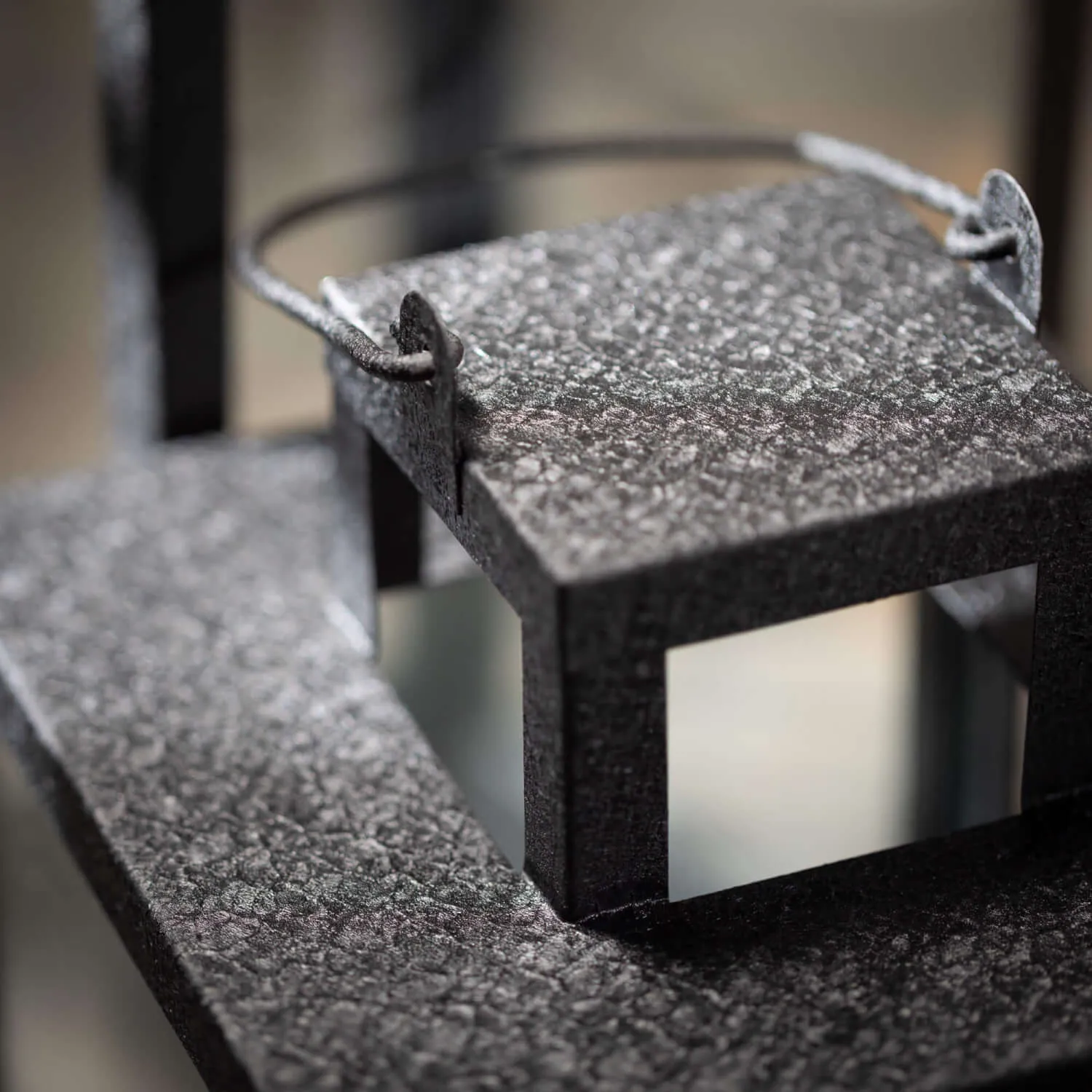 Black Rectangular Lantern Set