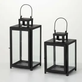 Black Rectangular Lantern Set