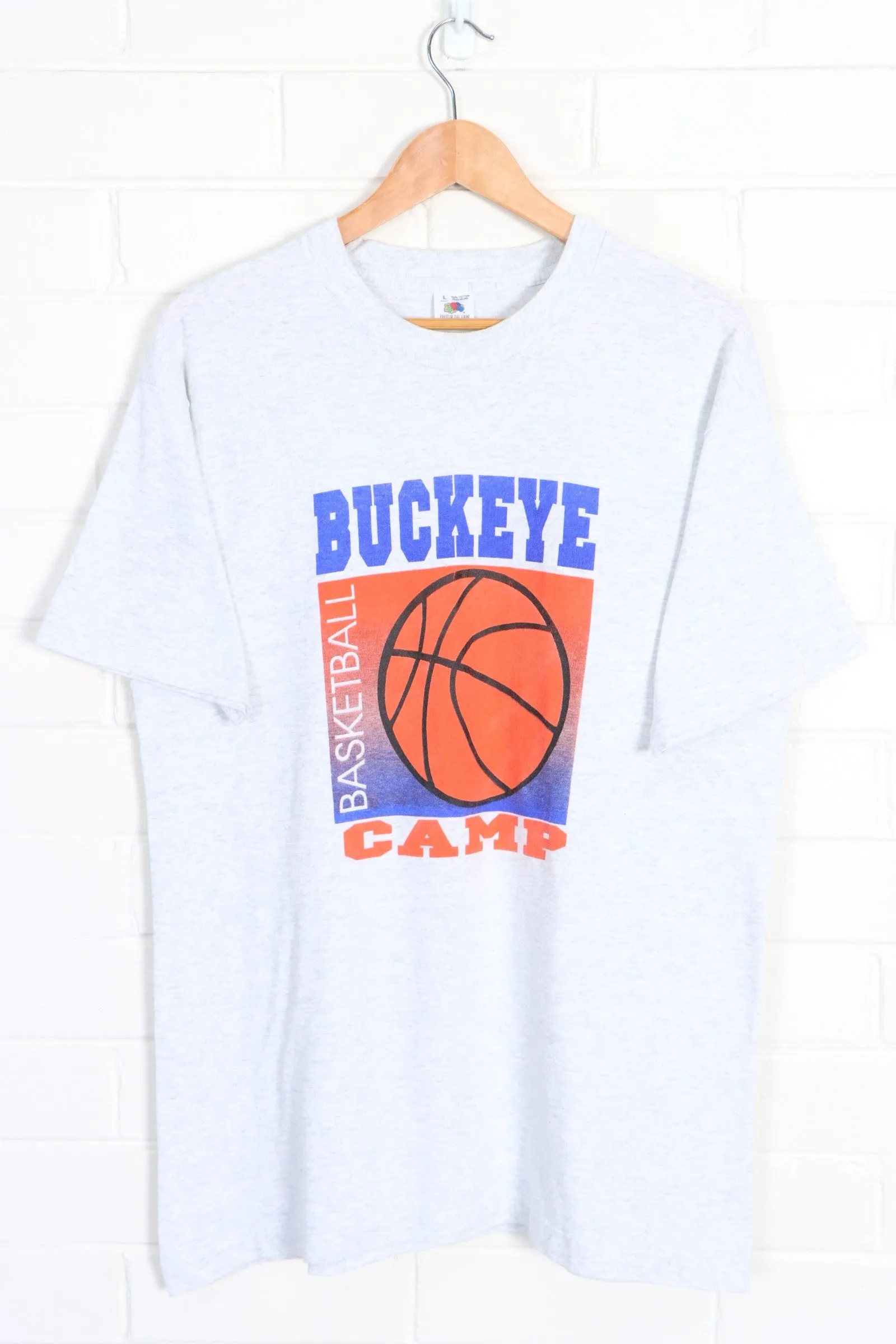 Buckeye Basketball Camp Single Stitch T-Shirt USA Made (L)