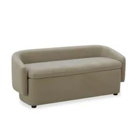 Capri Velvet Sand Storage Ottoman