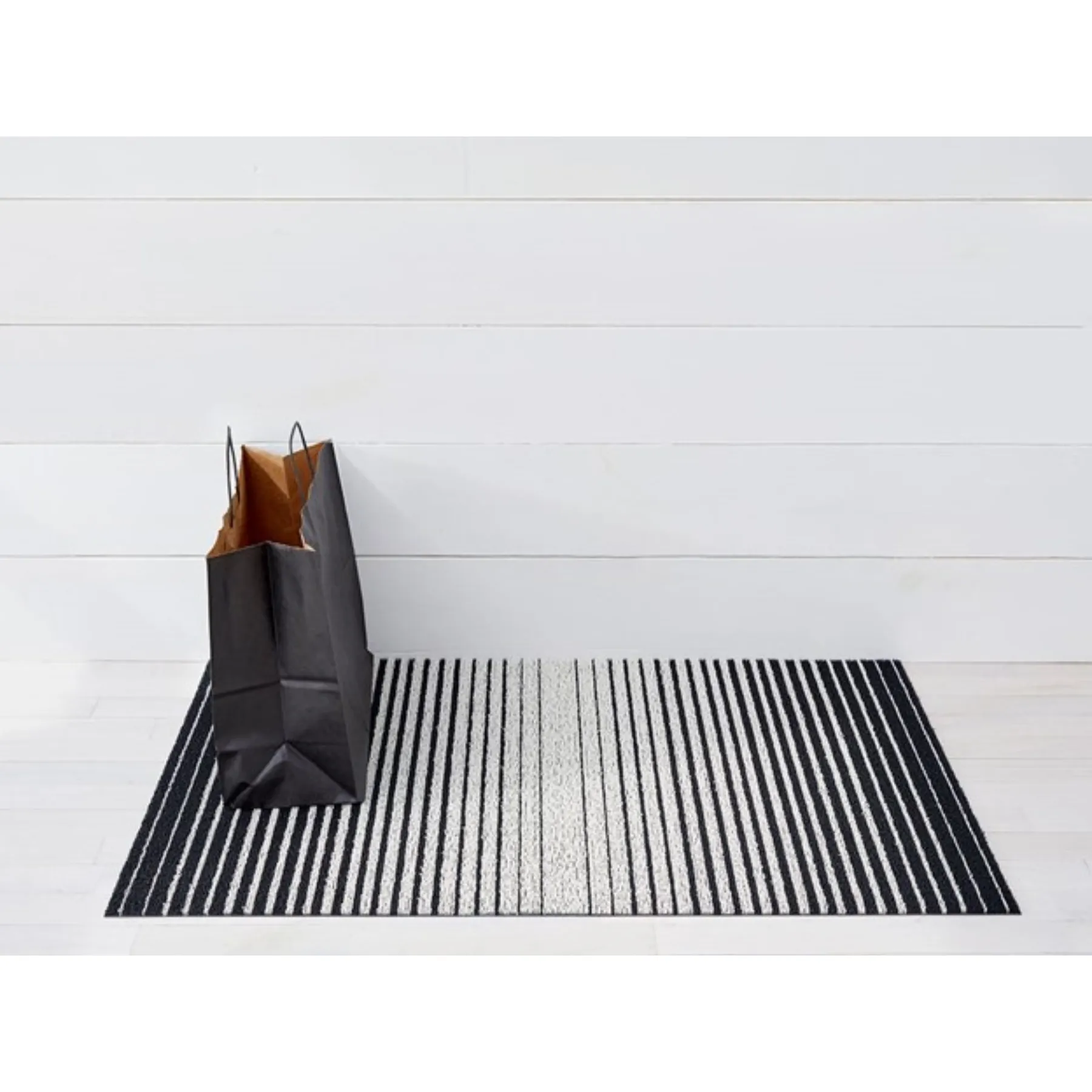 Chilewich Domino Stripe Black & White Shag Mat