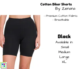 Cotton Biker Shorts - Black