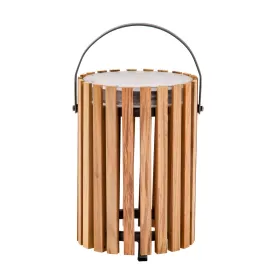 Cubic Teak Solar Lamp