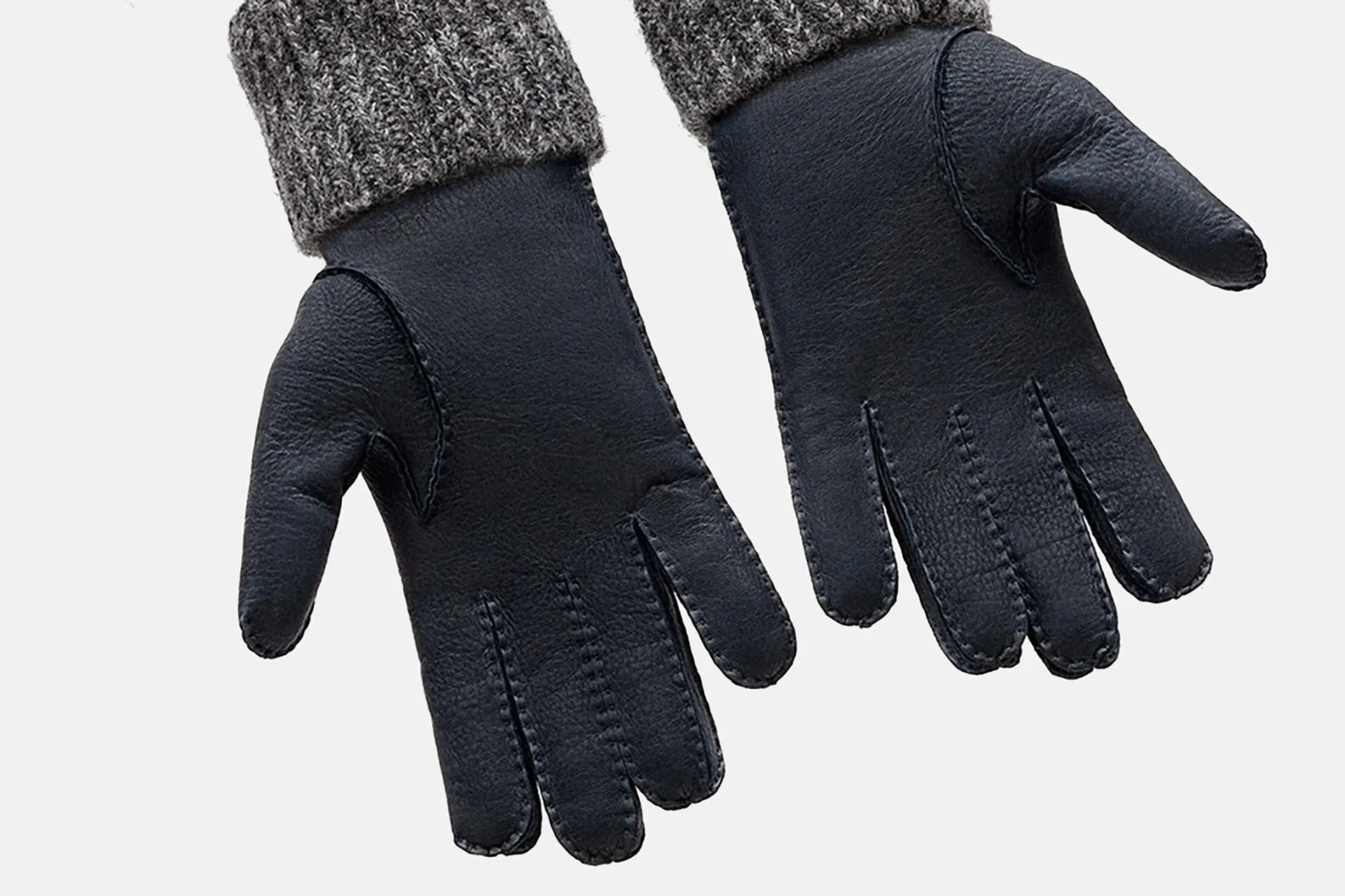 Deerskin Knitted Cuff Gloves