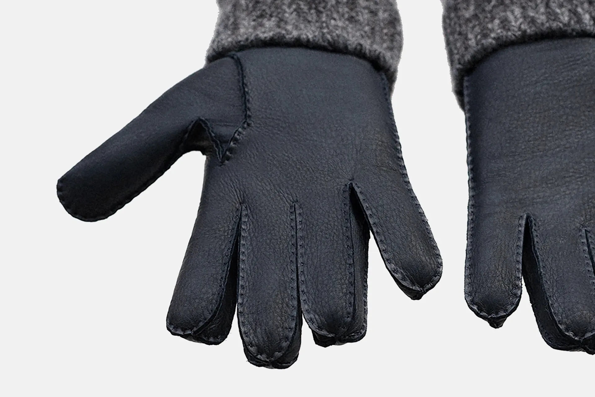 Deerskin Knitted Cuff Gloves