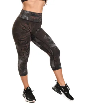 Effortless Classic Capris - Black Tie Dye