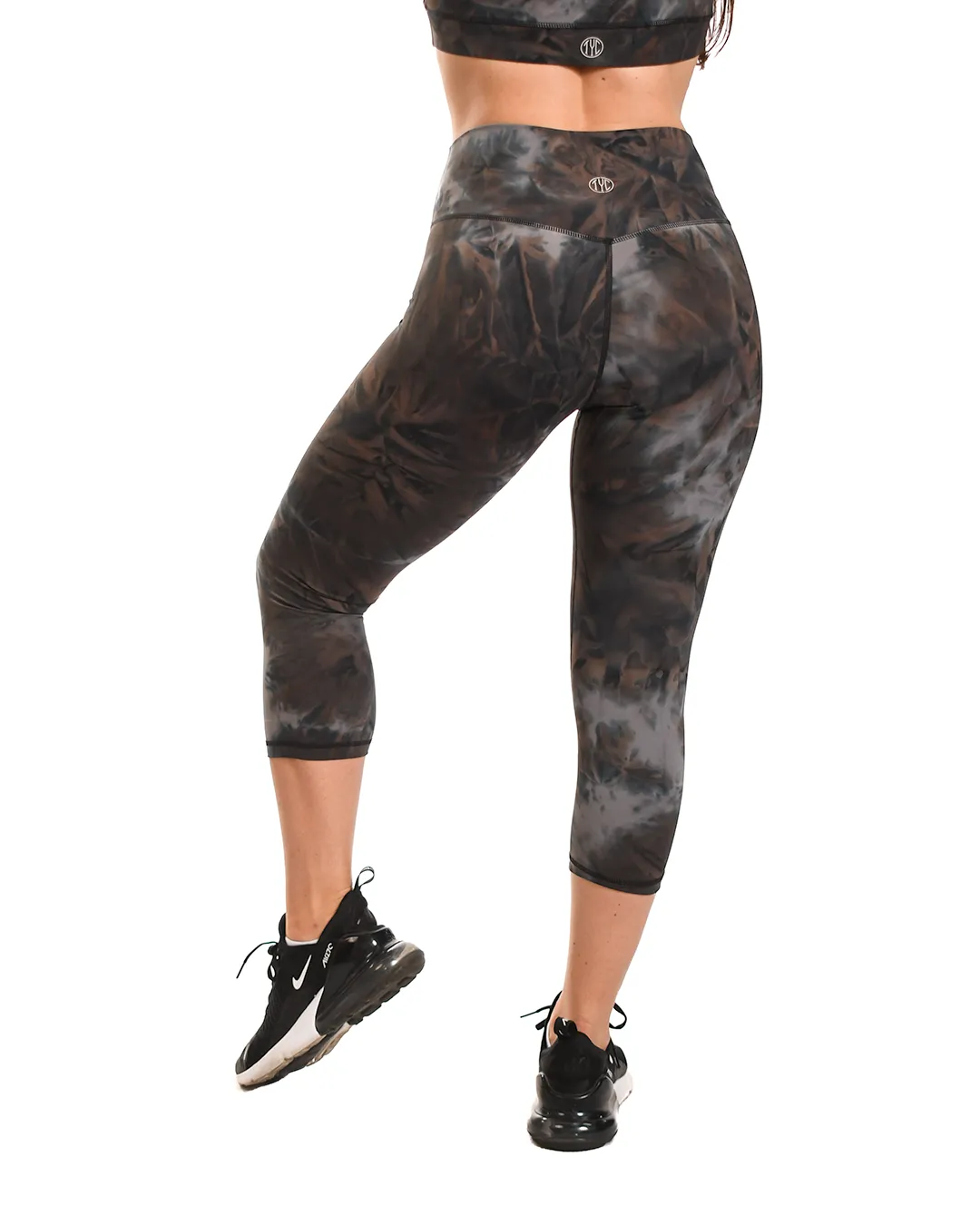 Effortless Classic Capris - Black Tie Dye