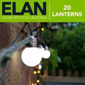 Elan Solar Festoon Lanterns - 20 LEDs