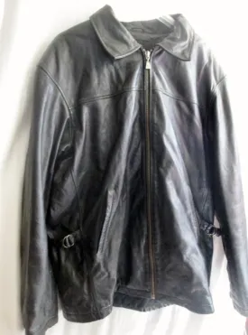 EUC MENS M. JULIAN WILSONS Leather moto jacket coat parka BLACK M riding