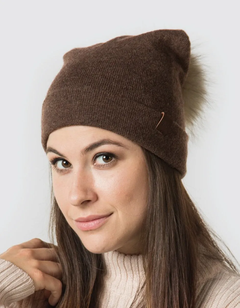 Fur Top Beanie Hat