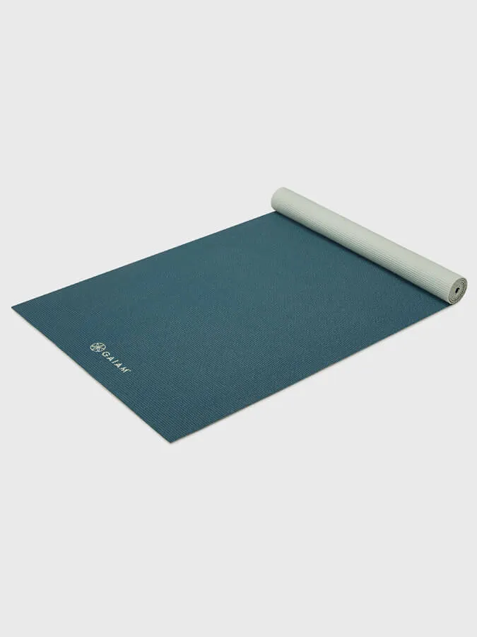 Gaiam Deep Reversible 2 Colour Yoga Mat 4mm - Jade/Icicle