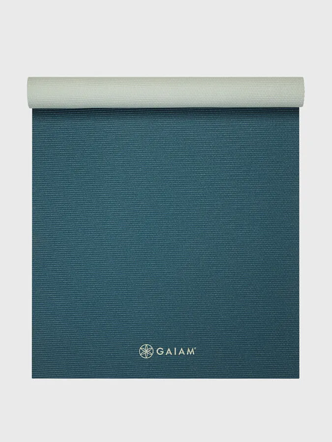 Gaiam Deep Reversible 2 Colour Yoga Mat 4mm - Jade/Icicle