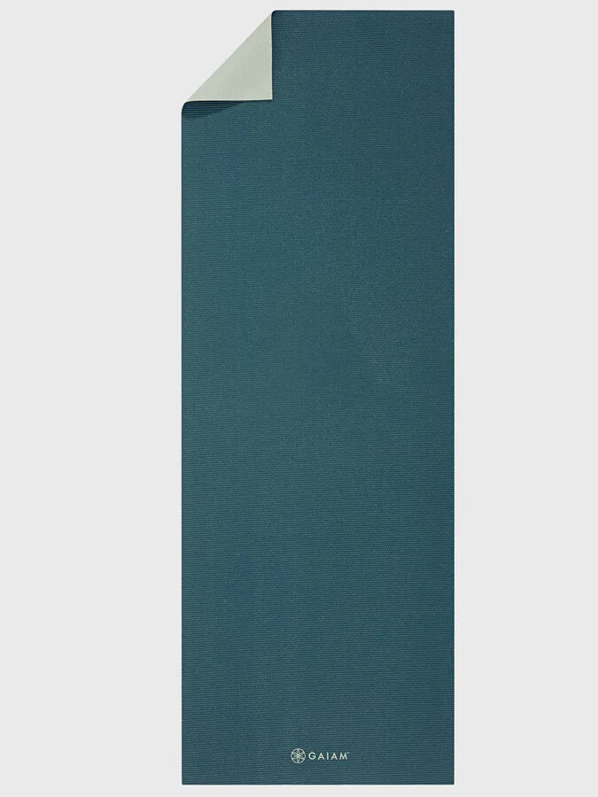 Gaiam Deep Reversible 2 Colour Yoga Mat 4mm - Jade/Icicle