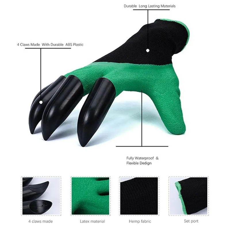 Garden Gloves Puncture Resistant Latex, Claws for Digging and Planting