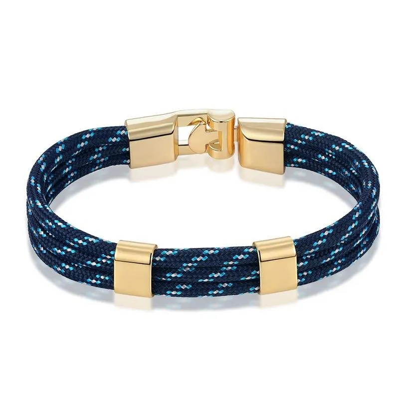 Gianluigi Nautical Rope Bracelet With Gold-Tone Buckle