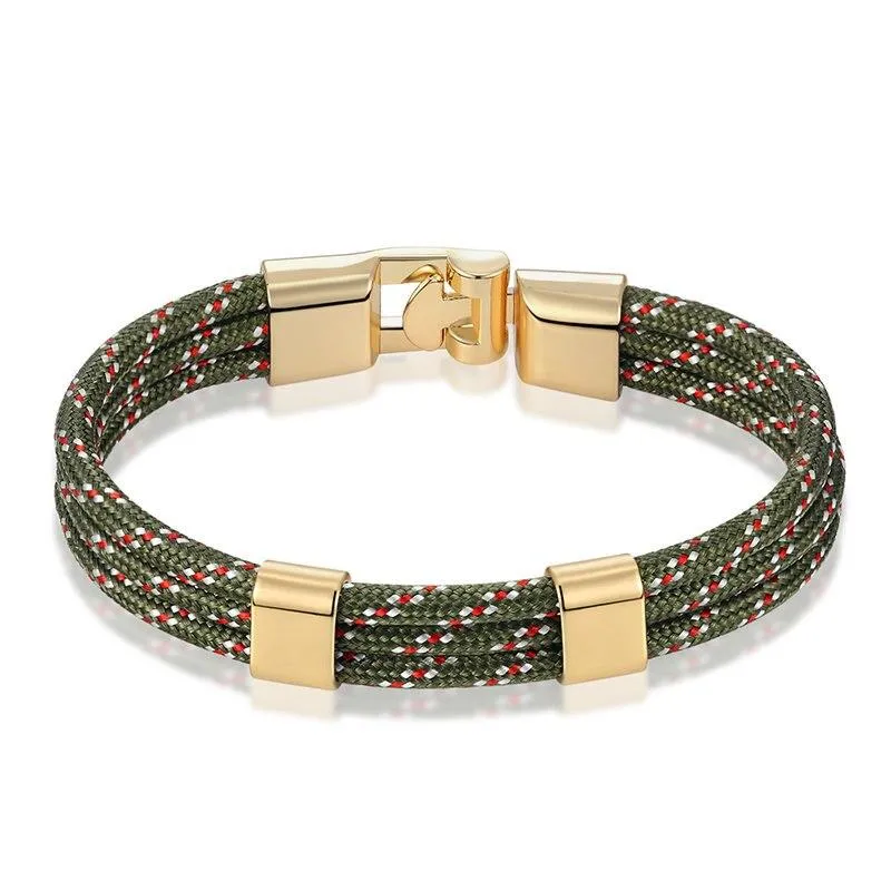 Gianluigi Nautical Rope Bracelet With Gold-Tone Buckle