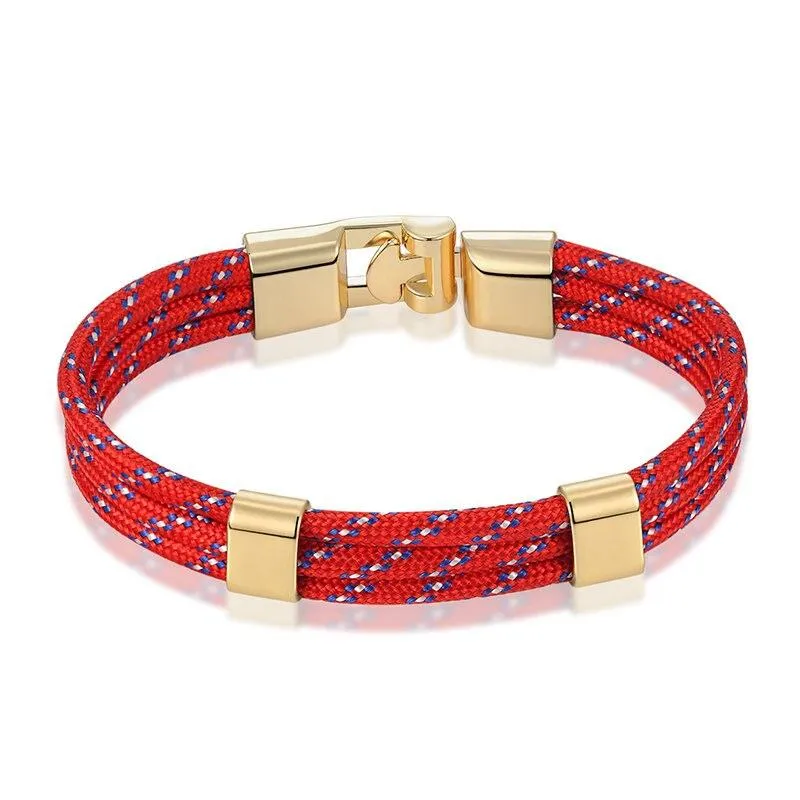 Gianluigi Nautical Rope Bracelet With Gold-Tone Buckle