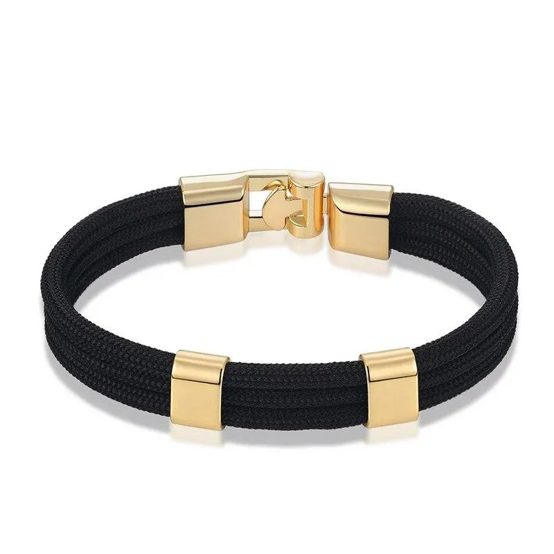 Gianluigi Nautical Rope Bracelet With Gold-Tone Buckle