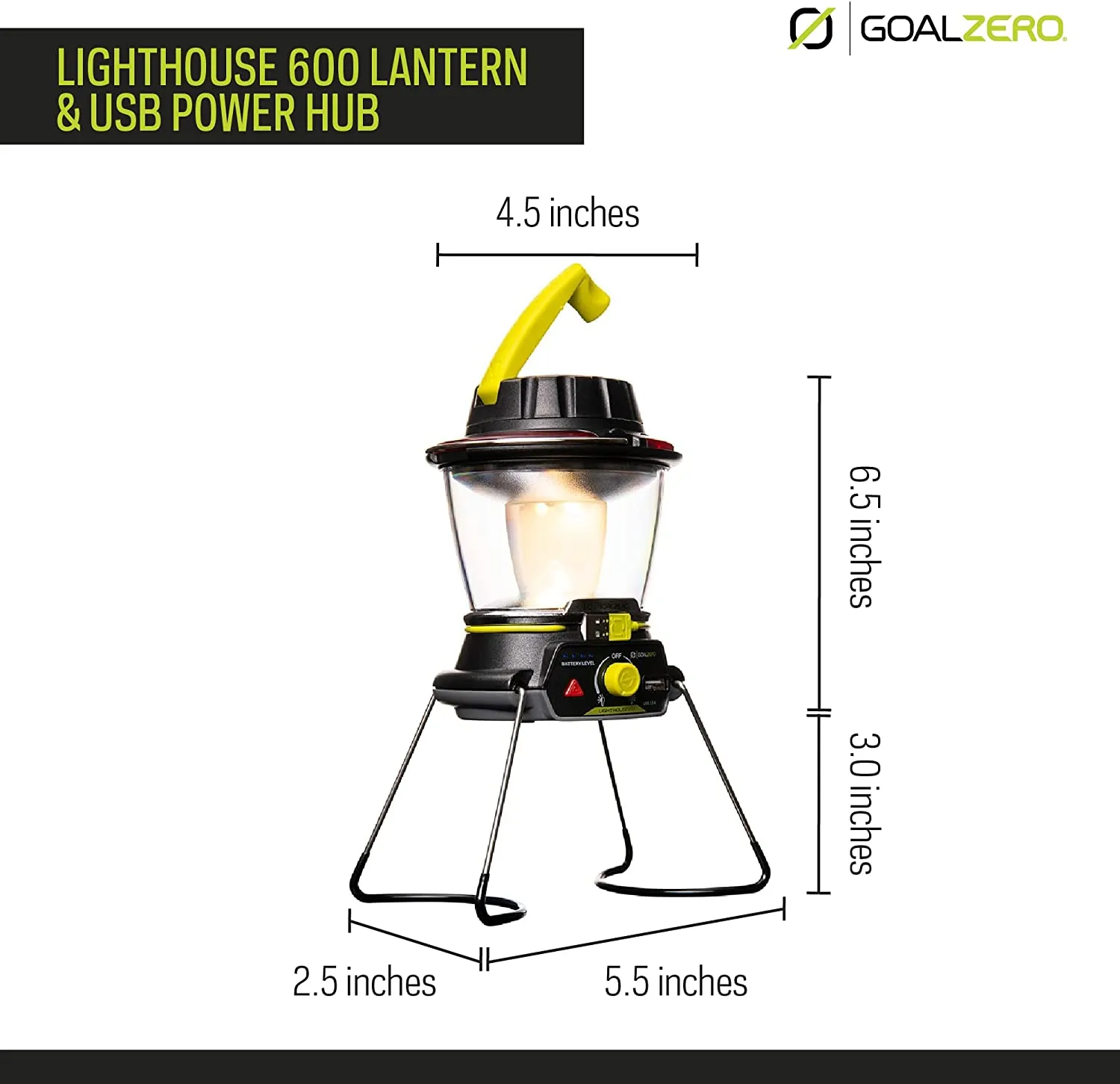 Goal Zero Lighthouse 600 Camping Lantern, 600-Lumen Solar LED Lantern