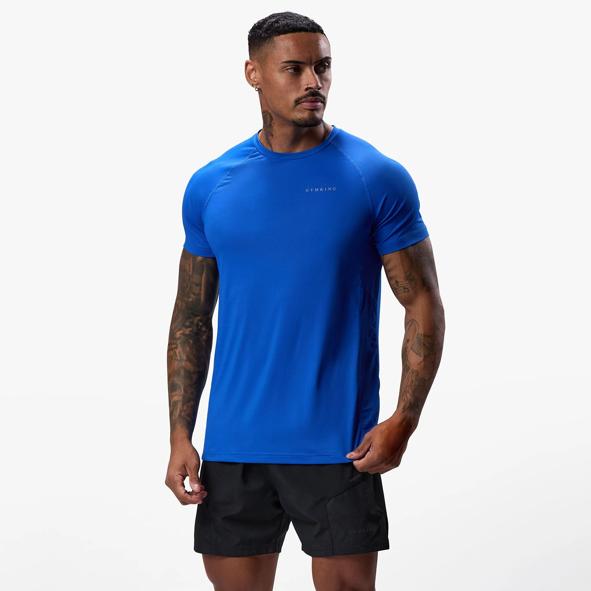 Gym King Energy Linear Tee - Royal Blue