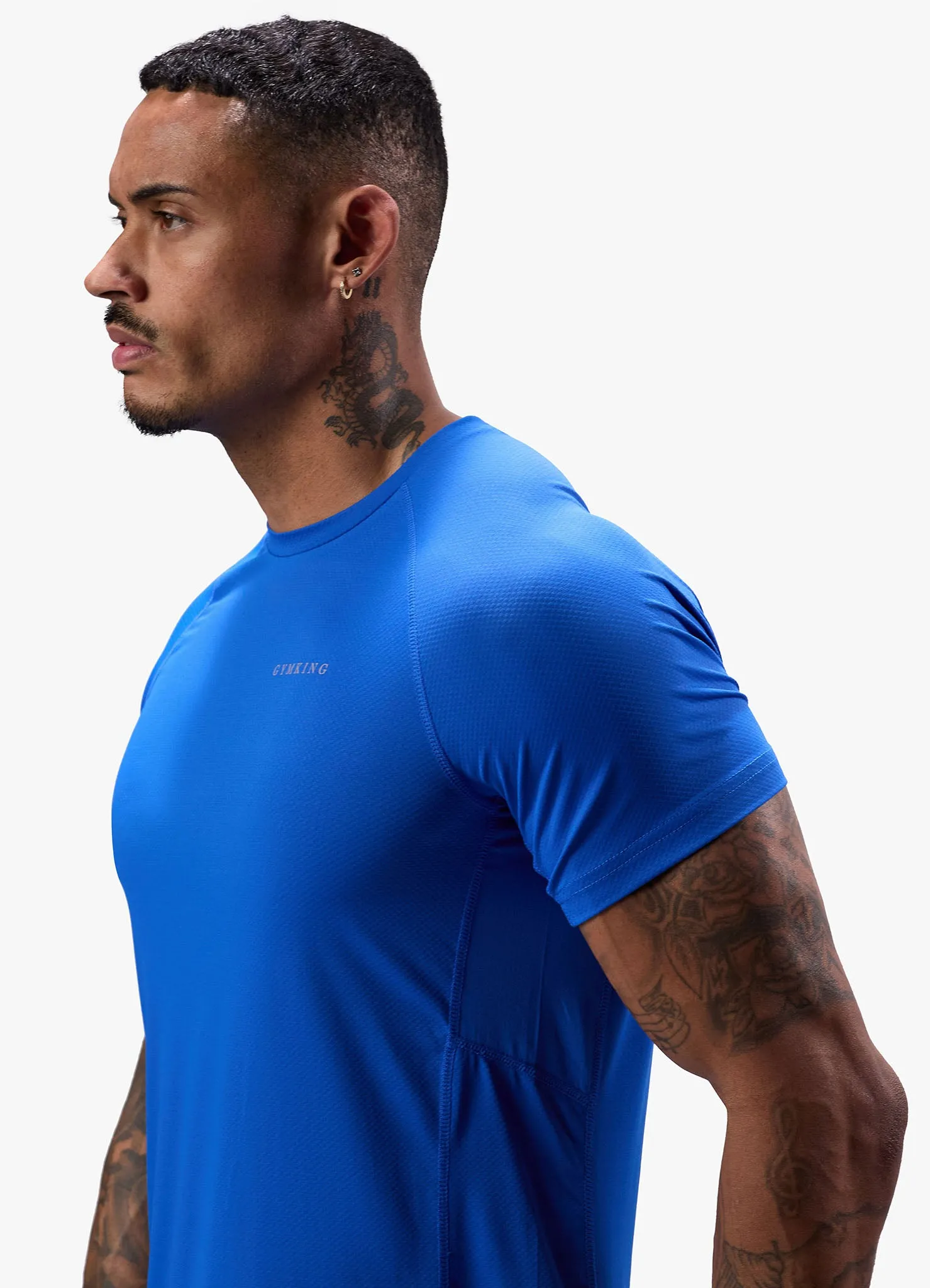 Gym King Energy Linear Tee - Royal Blue