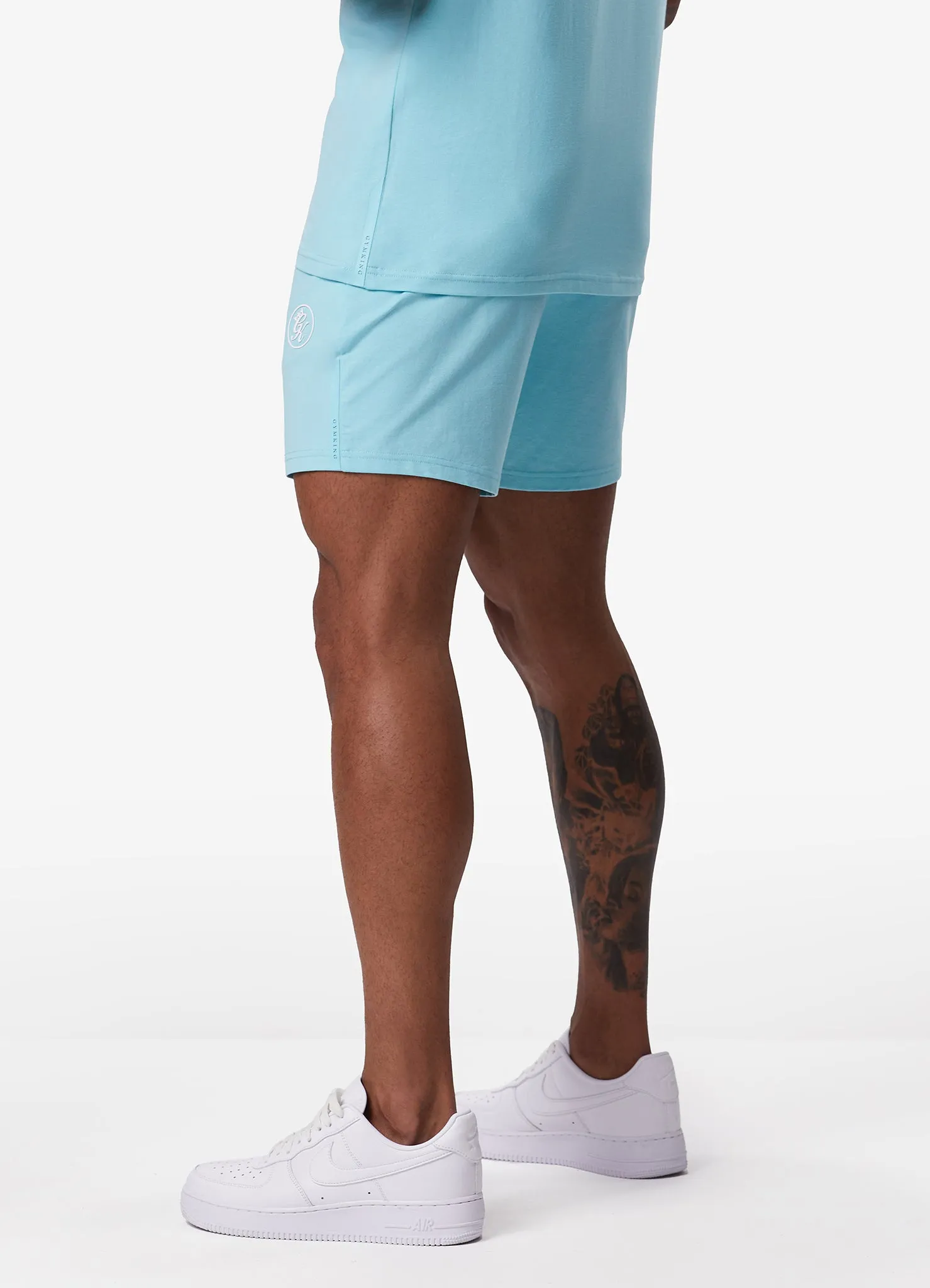 Gym King Pro Jersey Short - Aqua Blue