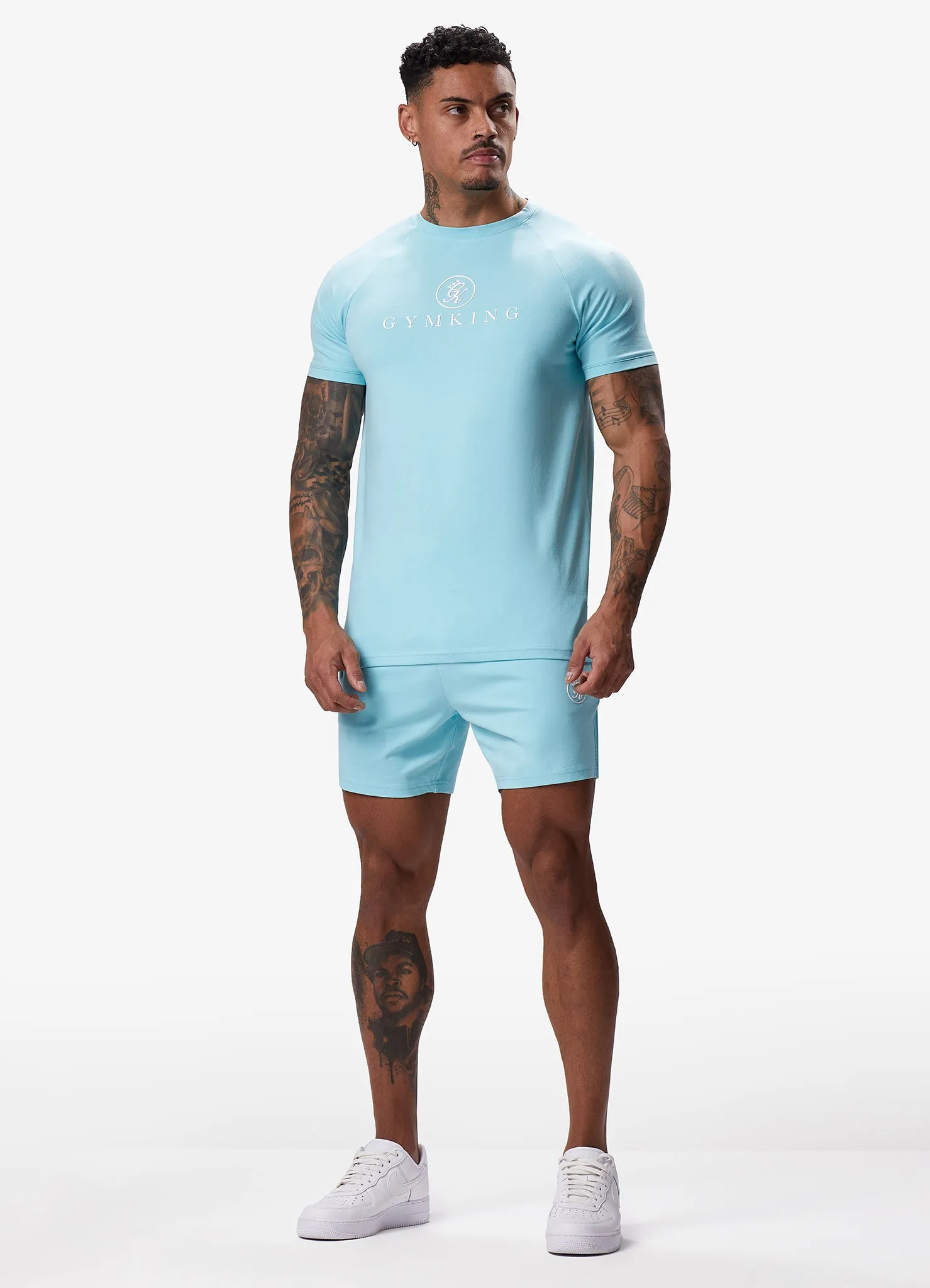 Gym King Pro Jersey Short - Aqua Blue