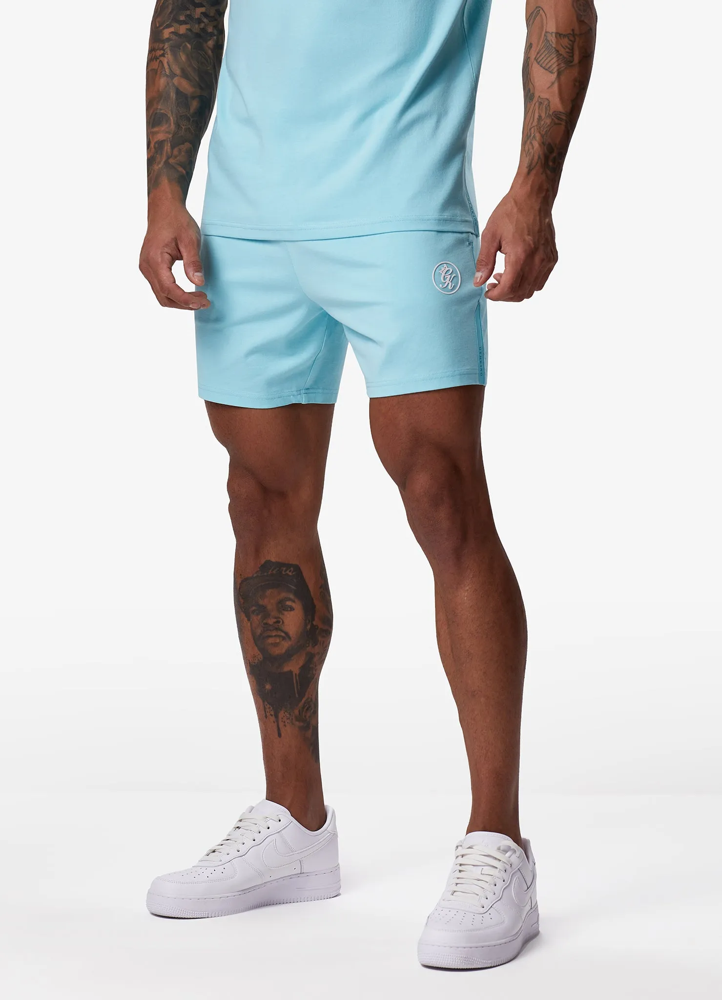 Gym King Pro Jersey Short - Aqua Blue