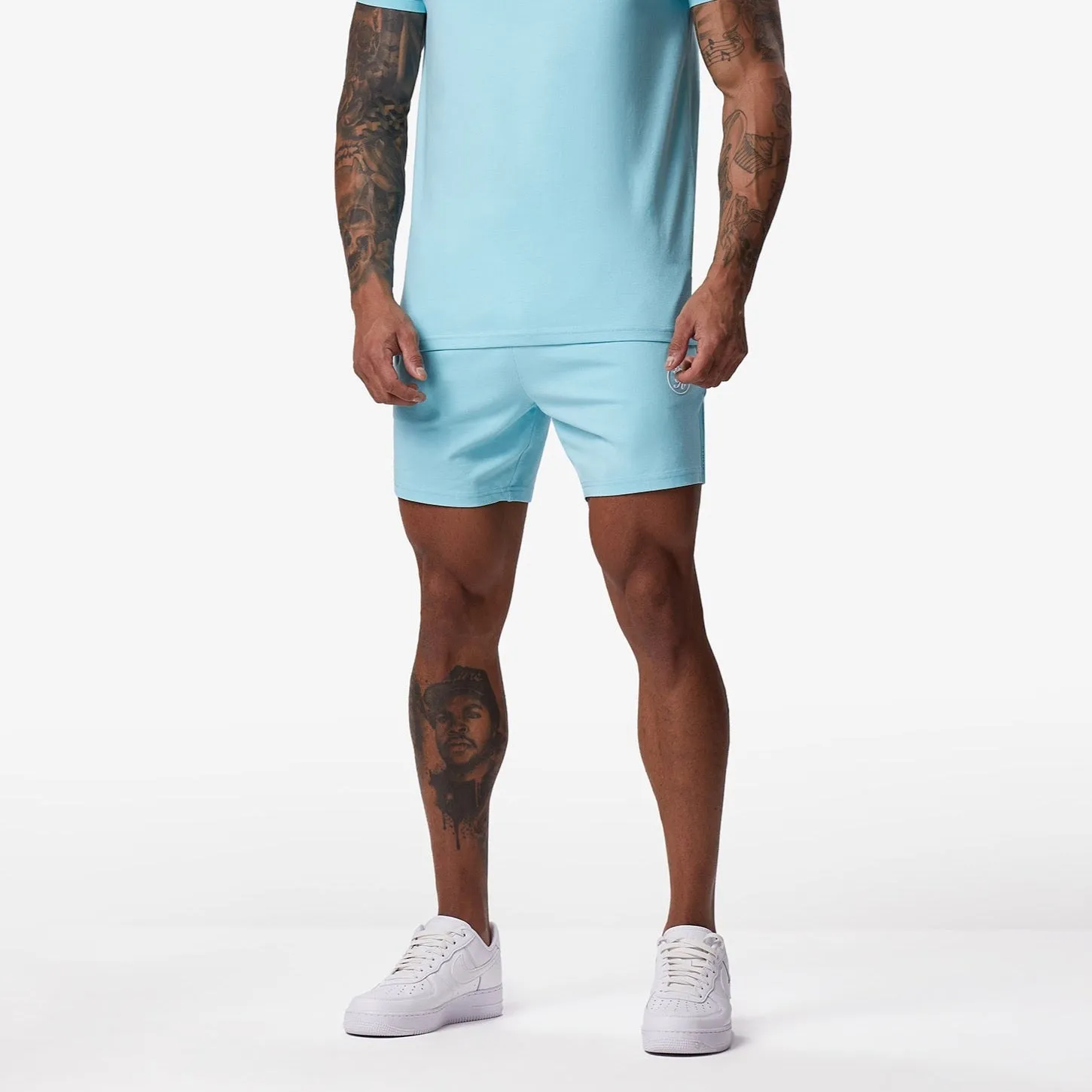 Gym King Pro Jersey Short - Aqua Blue