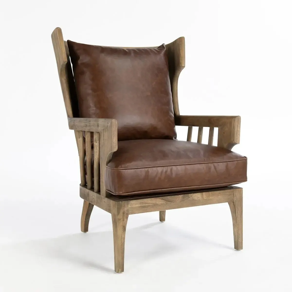 Havana Brown Leather Accent Chair