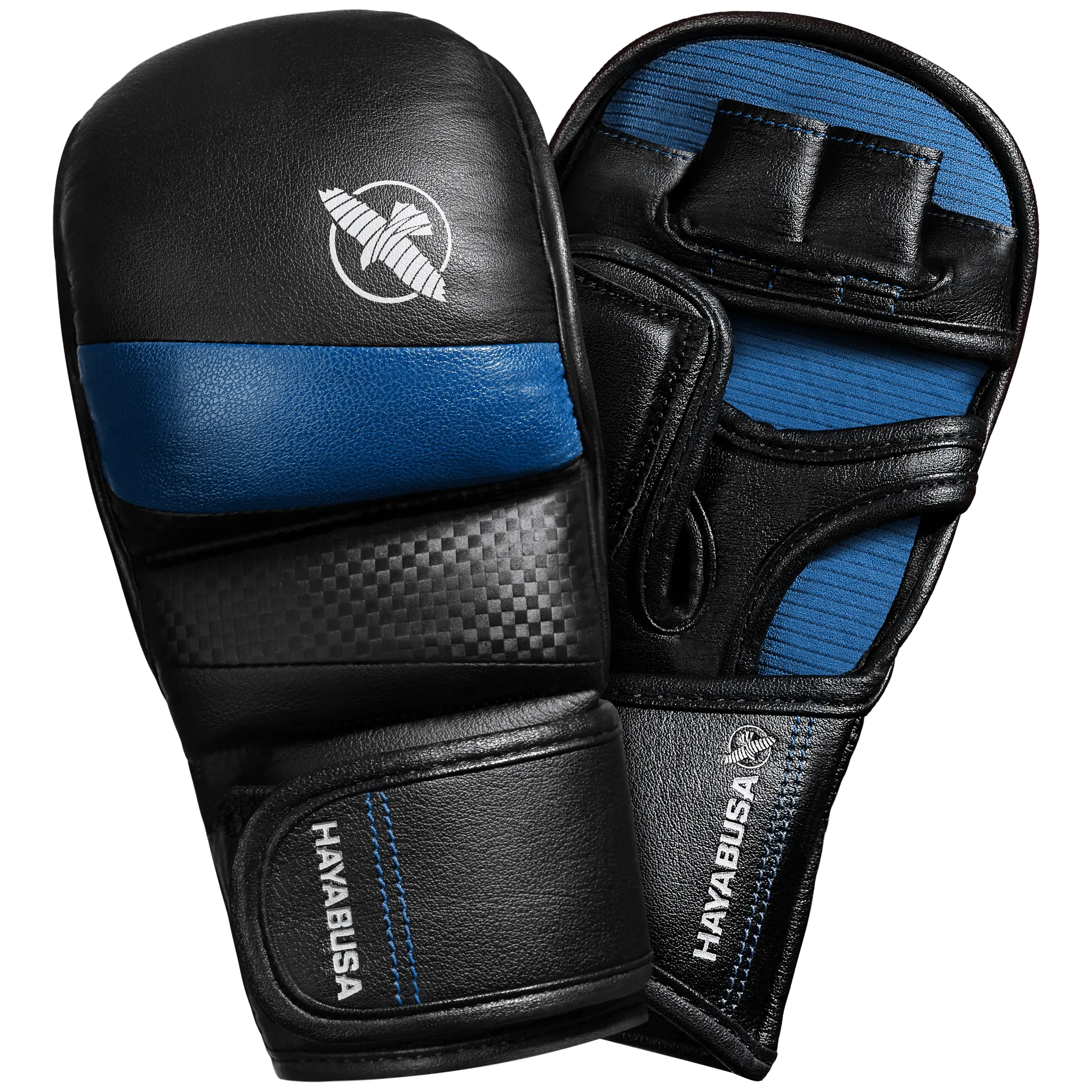 HAYABUSA T3 7oz HYBRID GLOVES - BLACK/BLUE