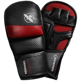 HAYABUSA T3 7oz HYBRID GLOVES - BLACK/RED