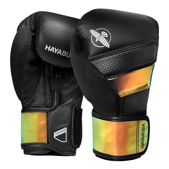 HAYABUSA T3 BOXING GLOVES - BLACK/IRIDESCENT