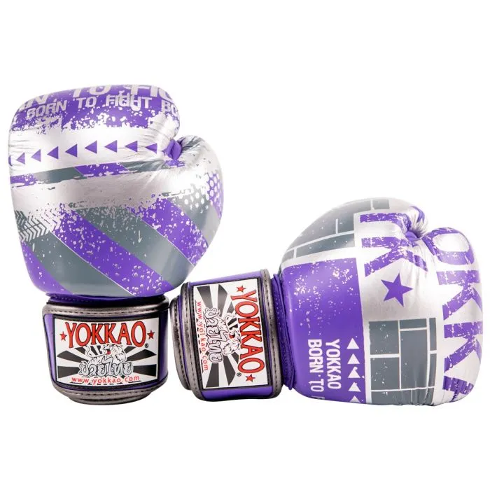 HUSTLE VIOLET/SILVER MUAY THAI GLOVES