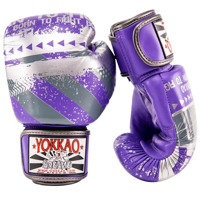 HUSTLE VIOLET/SILVER MUAY THAI GLOVES