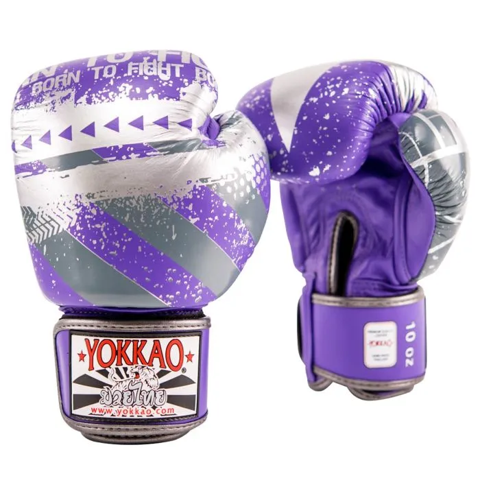 HUSTLE VIOLET/SILVER MUAY THAI GLOVES