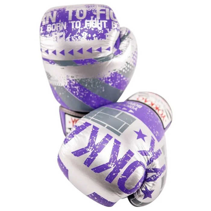 HUSTLE VIOLET/SILVER MUAY THAI GLOVES